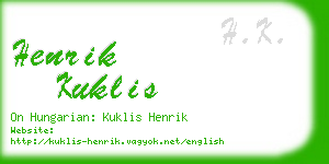 henrik kuklis business card